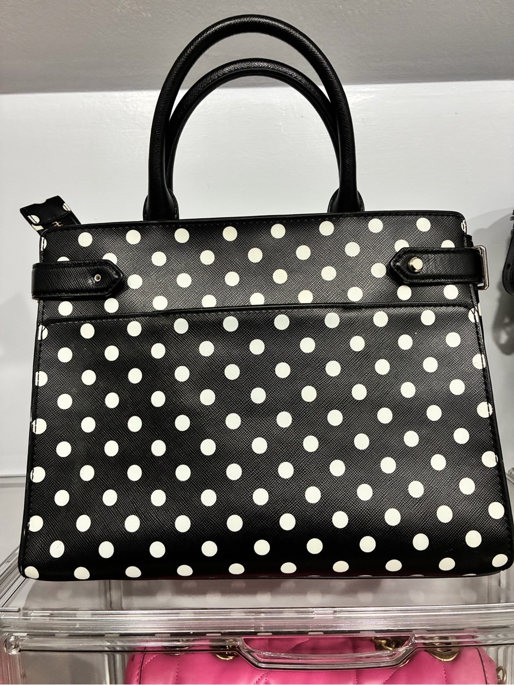 Kate Spade Staci Dot Dot Black and White Polka Dot Medium Satchel - Picture 2 of 10